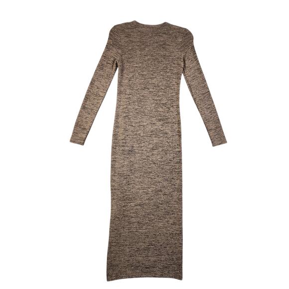 French Connection Womens Midi Sweater Dress Size 6 Brown Space Dye Side Slit - Picture 7 of 11